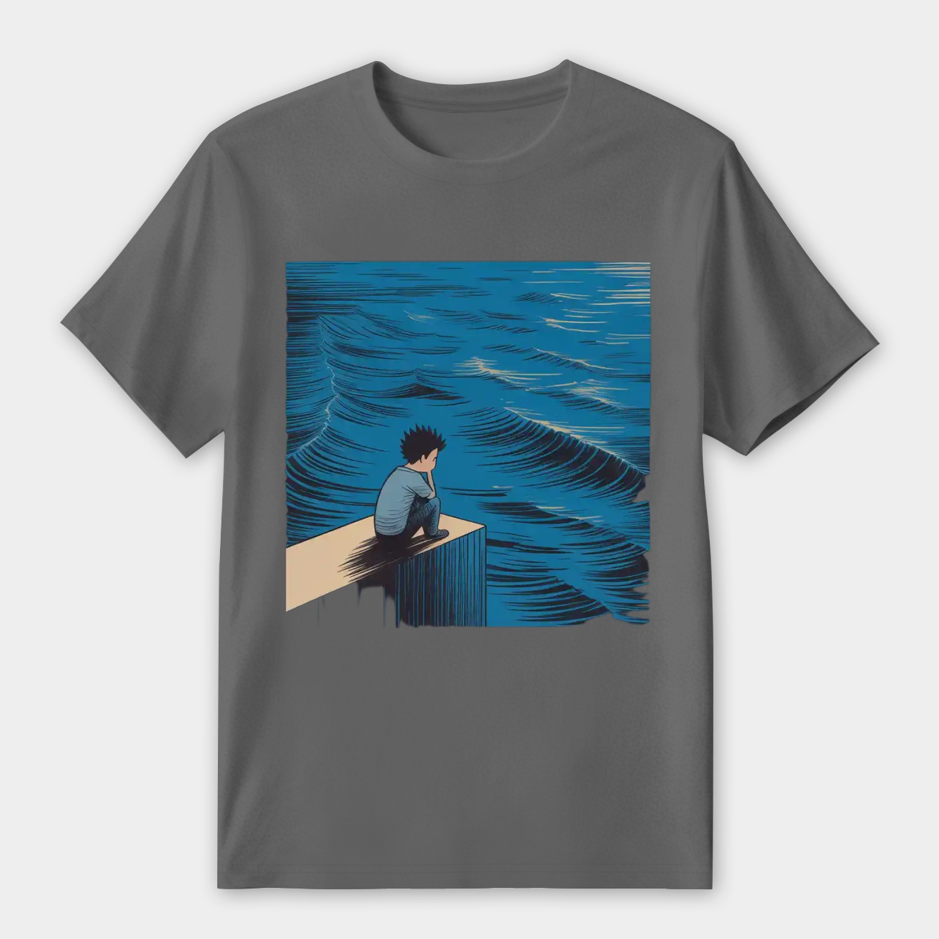 Goku on a Beach Women's Premium Soft T-Shirt