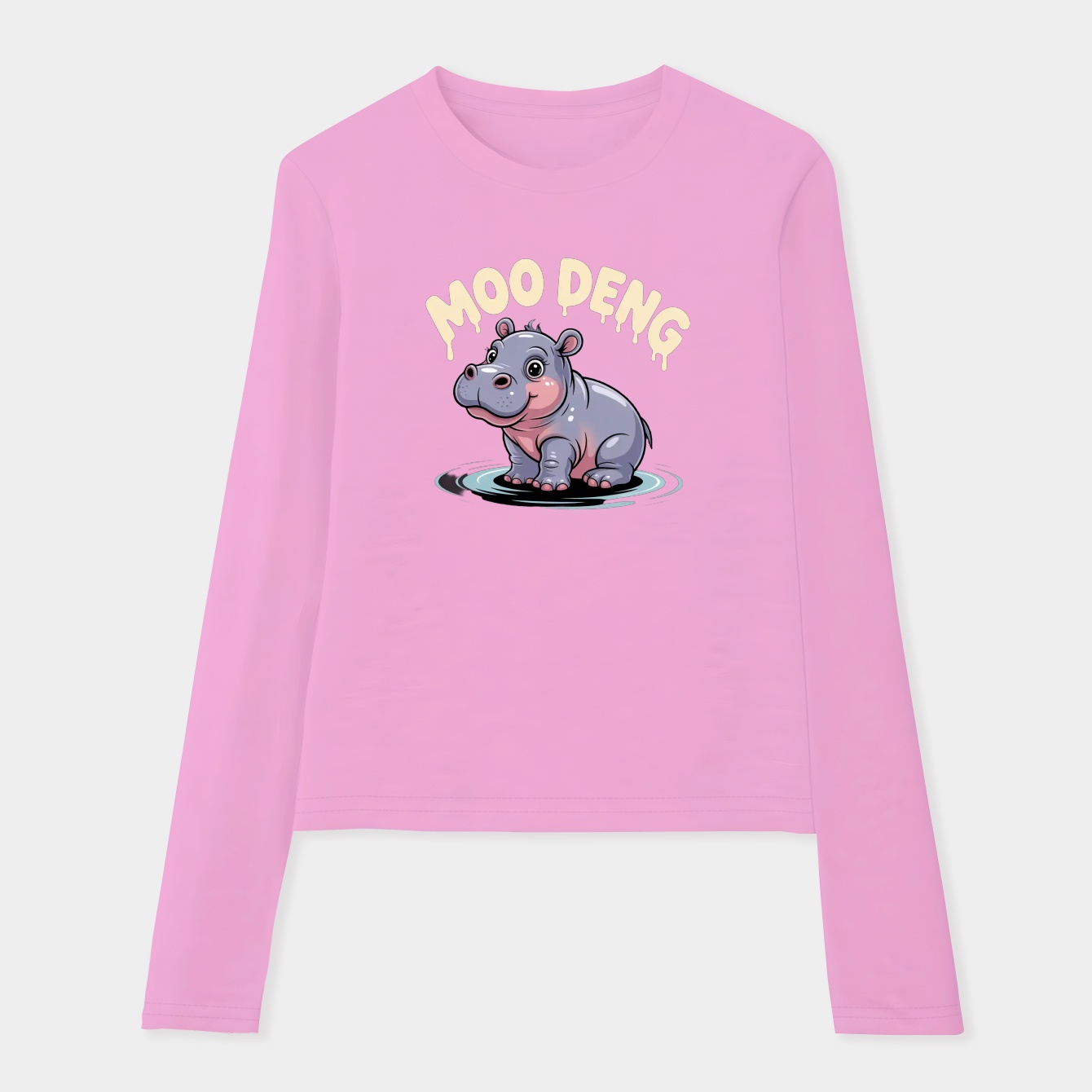 Moo Deng Women's Soft Long Sleeve T-Shirt