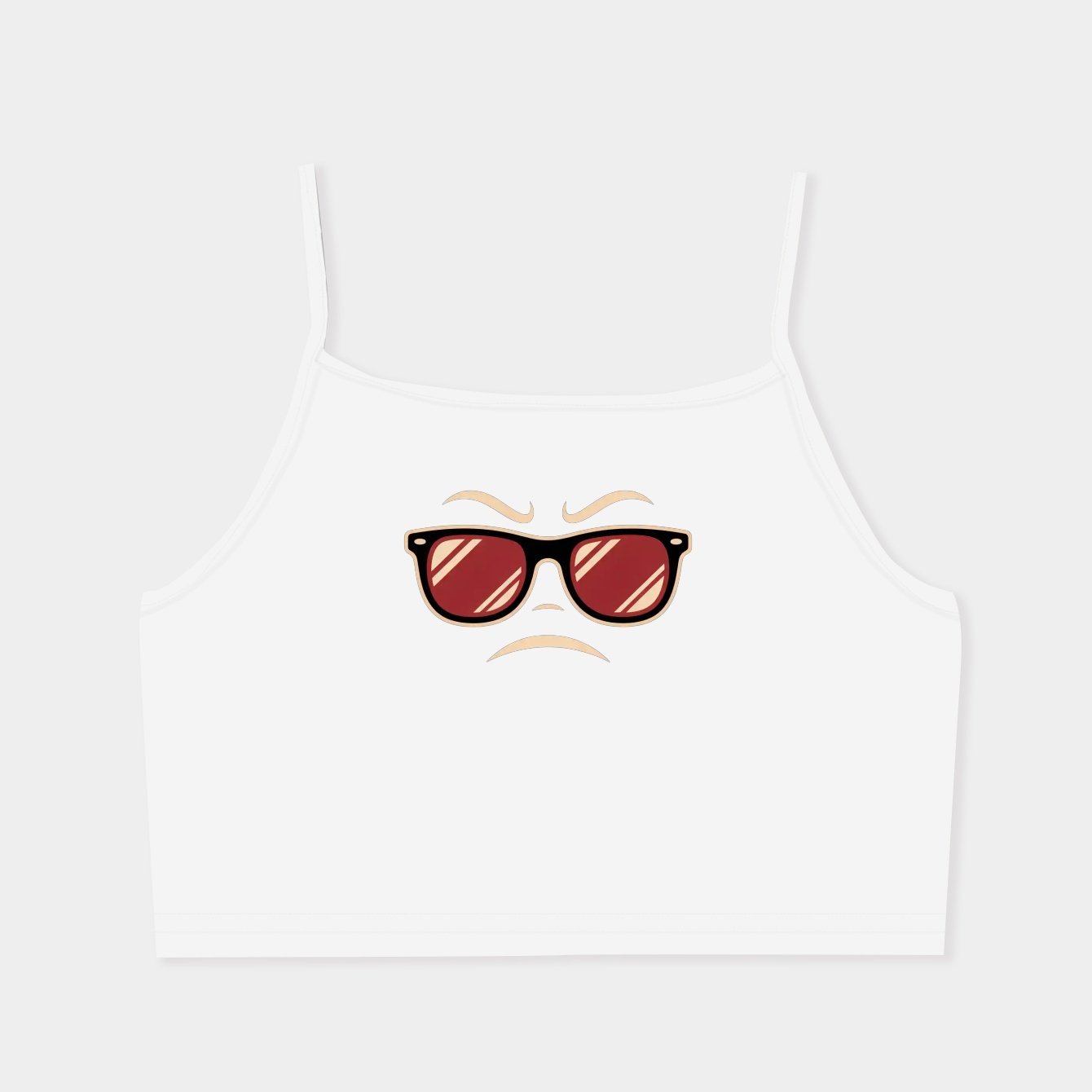 Comic Angry Face Women's  Spaghetti Strap Tank Top