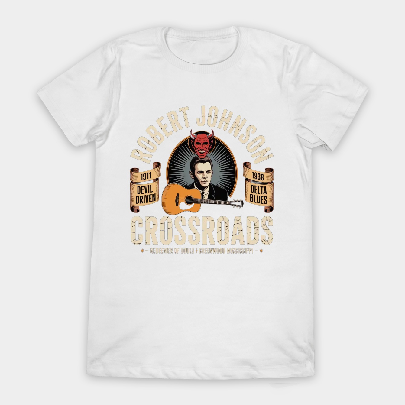 Robert Johnson Devil Driven Delta Blues Crossroads Women's T-Shirt