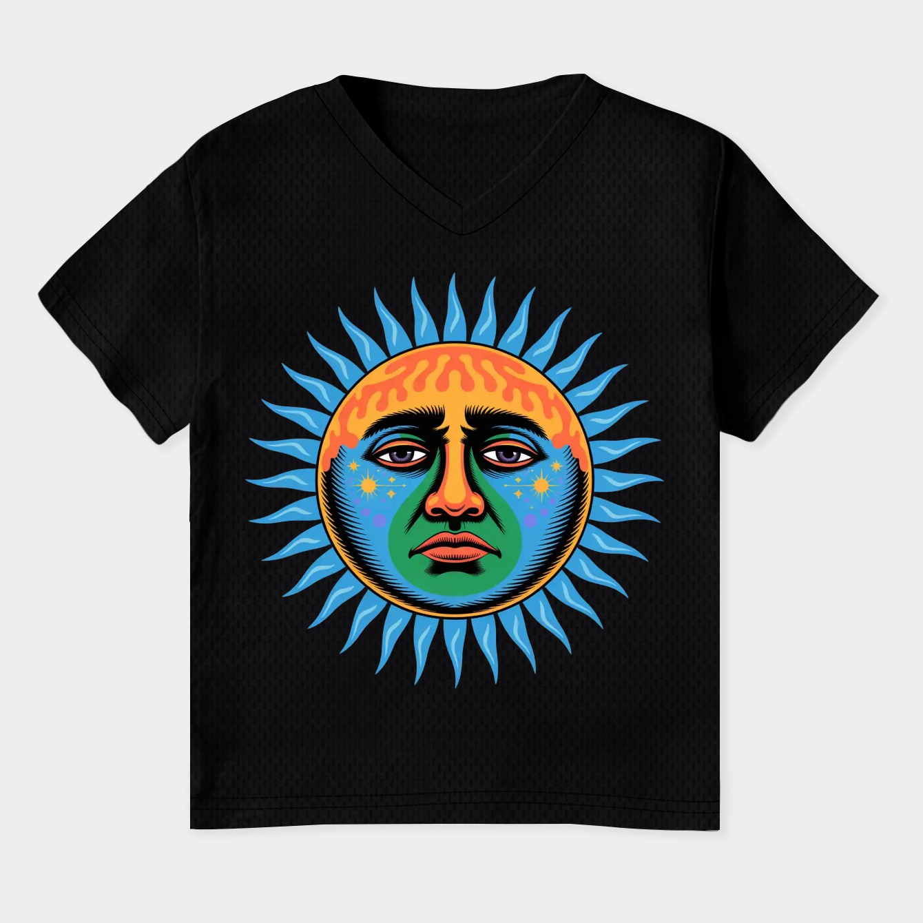 sublime psychedelic sun face Women's Plus Size V-Neck T-Shirt