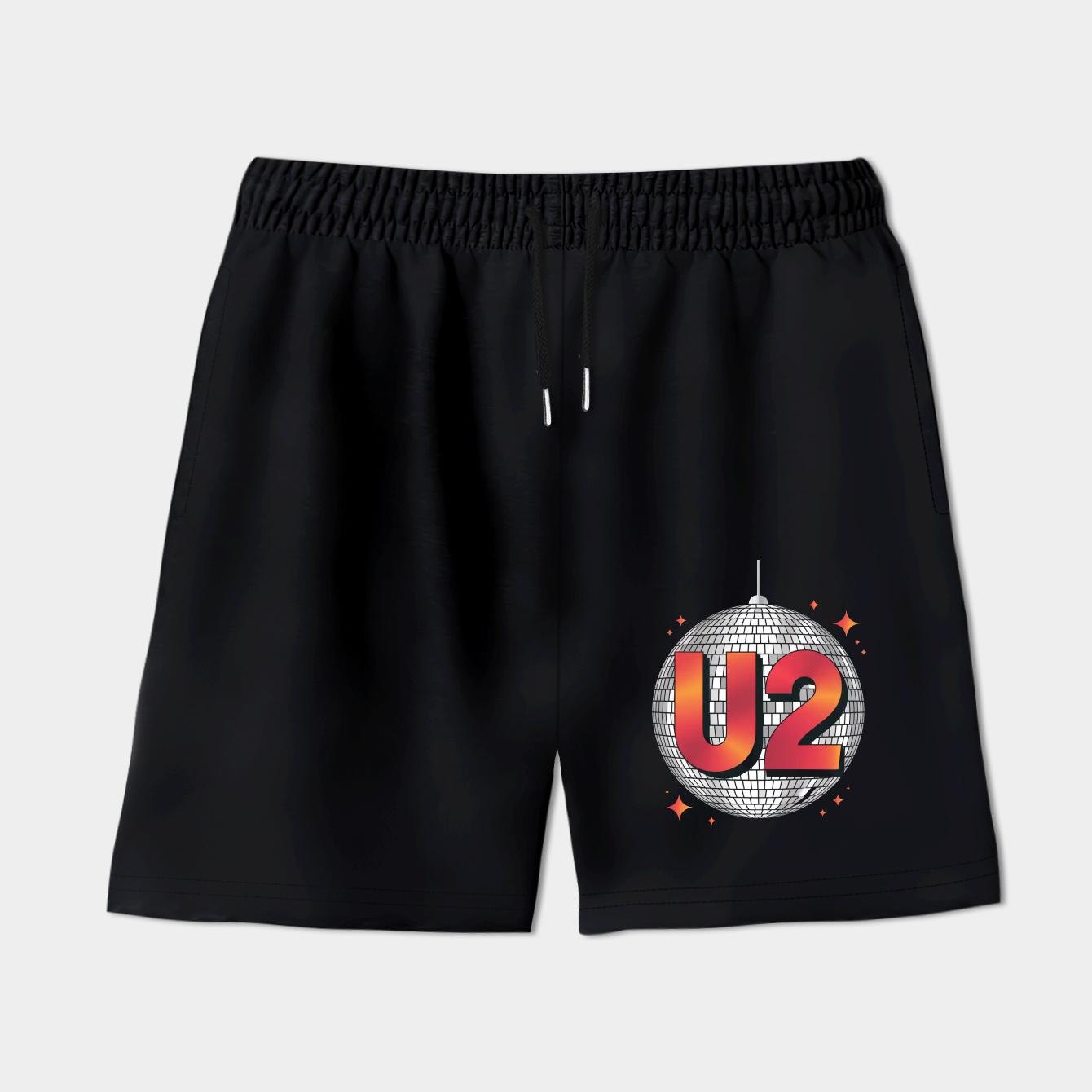 U2 Disco Ball Red Women's Shorts