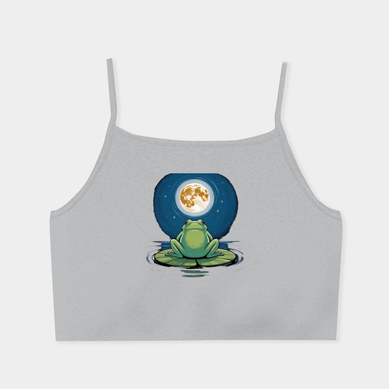 Frog Butt Under the Moon Women's  Spaghetti Strap Tank Top