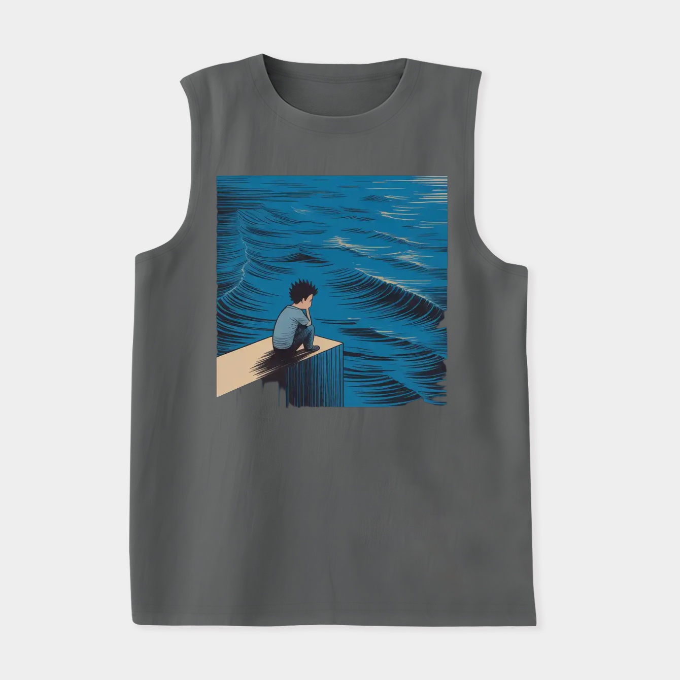 Goku on a Beach Women's Soft Tank Top