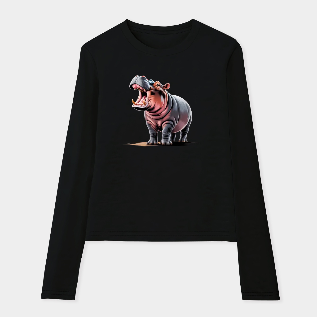 Moodeng Women's Soft Long Sleeve T-Shirt