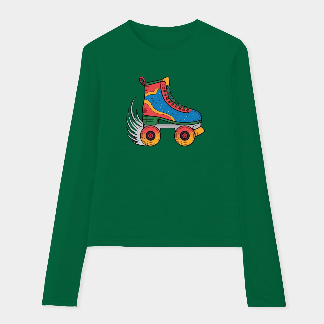 Roller Skate in Motion Women's Soft Long Sleeve T-Shirt