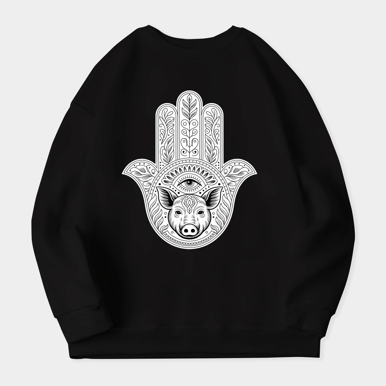 Hamsa Hand Moo Deng Women's Plus Size Sweatshirt