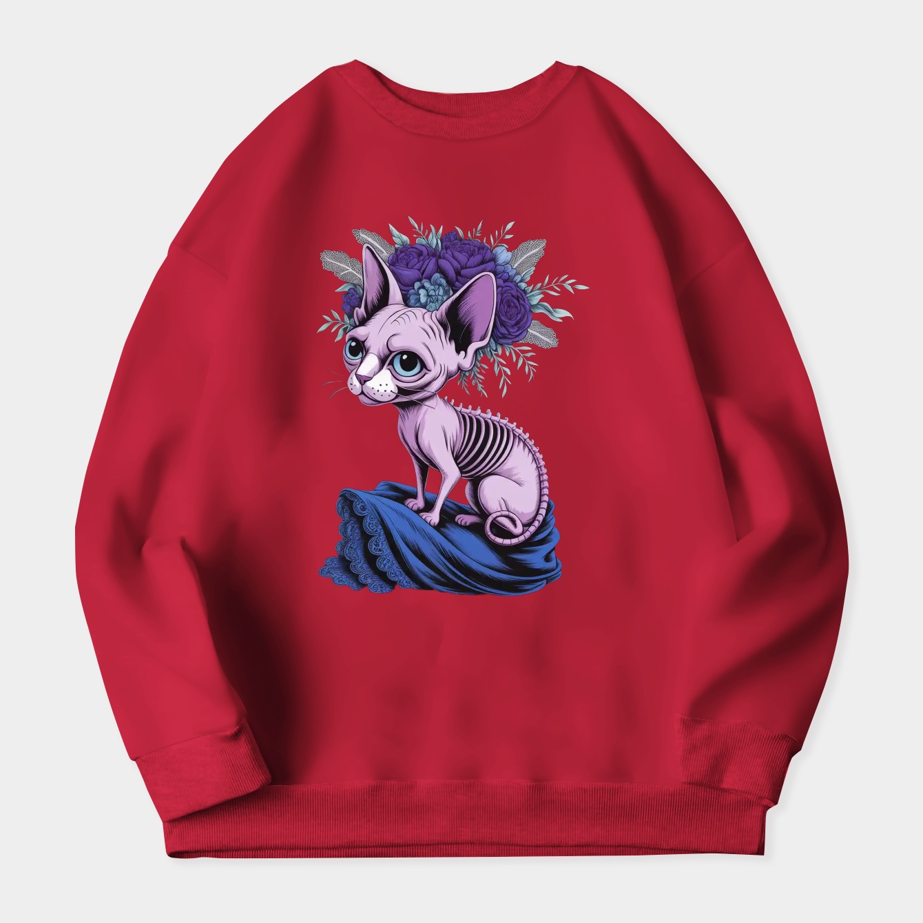 Spooky Sphynx Cat Women's Plus Size Sweatshirt