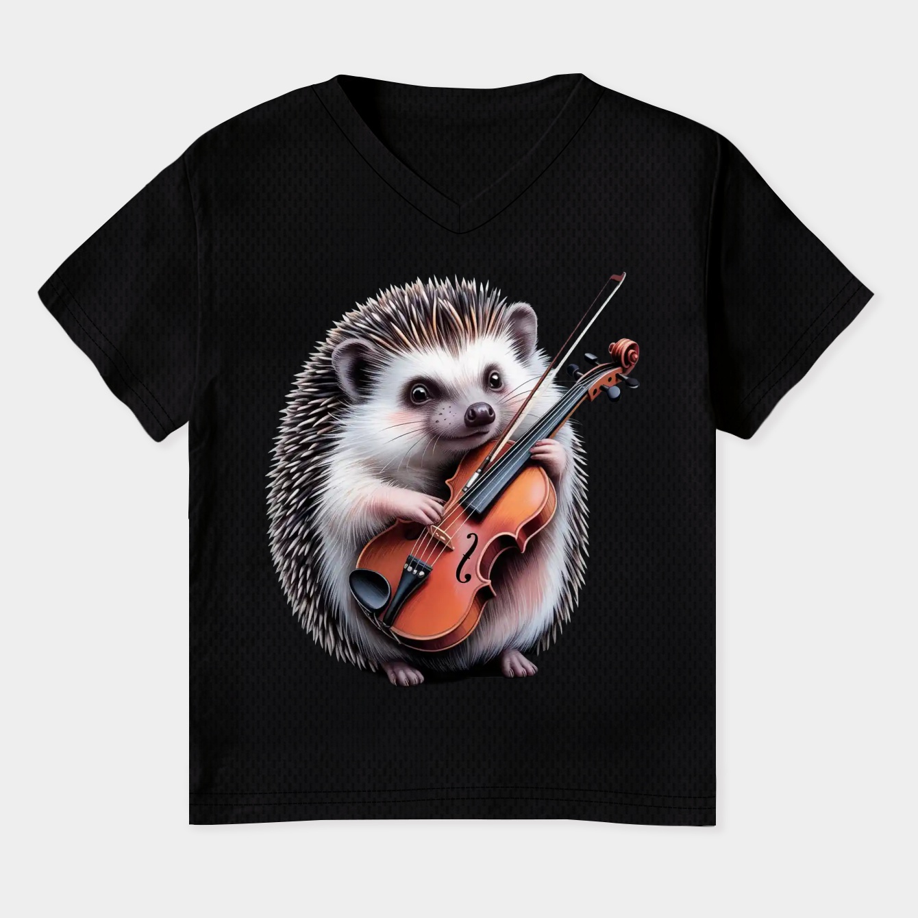 Hedgehog violin player Women's Plus Size V-Neck T-Shirt