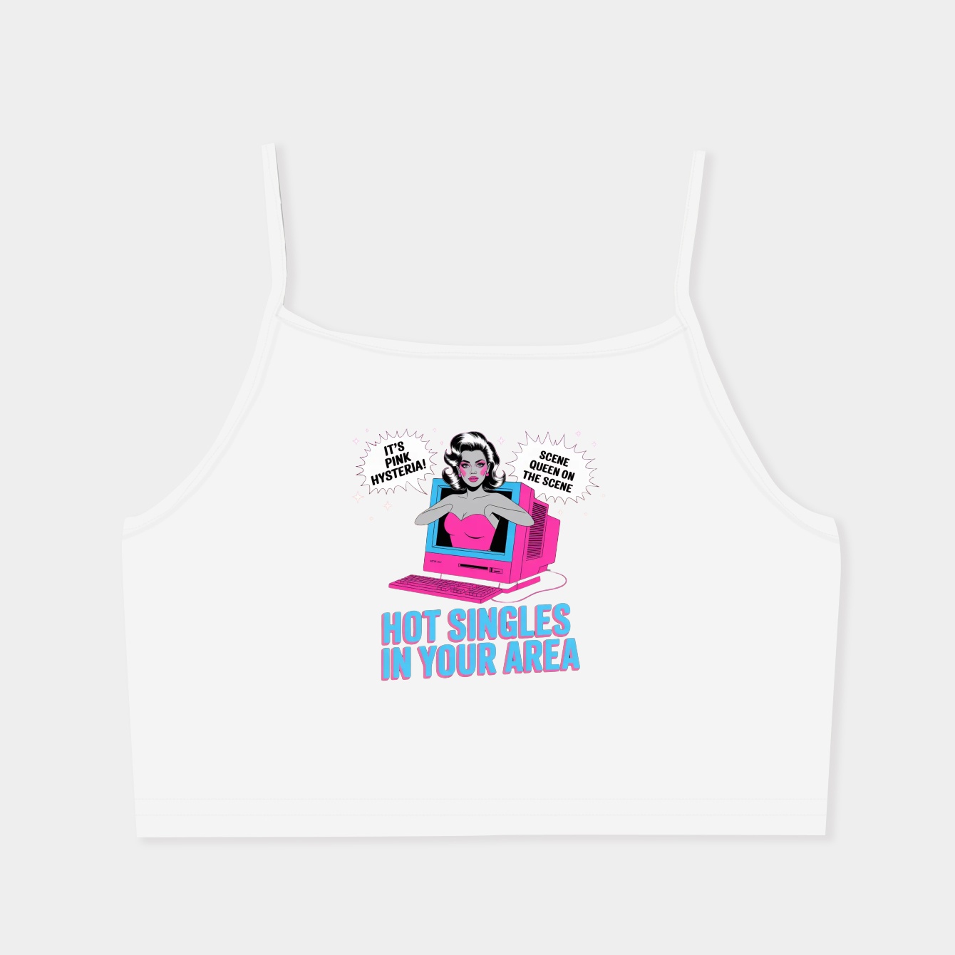 Scene Queen Hot Singles In Your Area Computer Women's  Spaghetti Strap Tank Top
