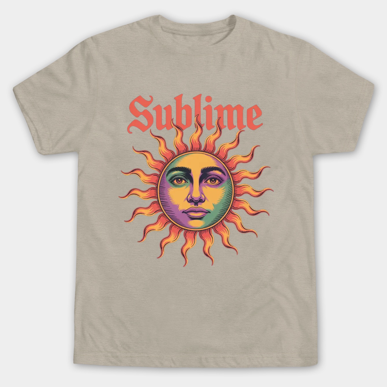 sublime radiant sun face Men's Big & Tall T-shirt
