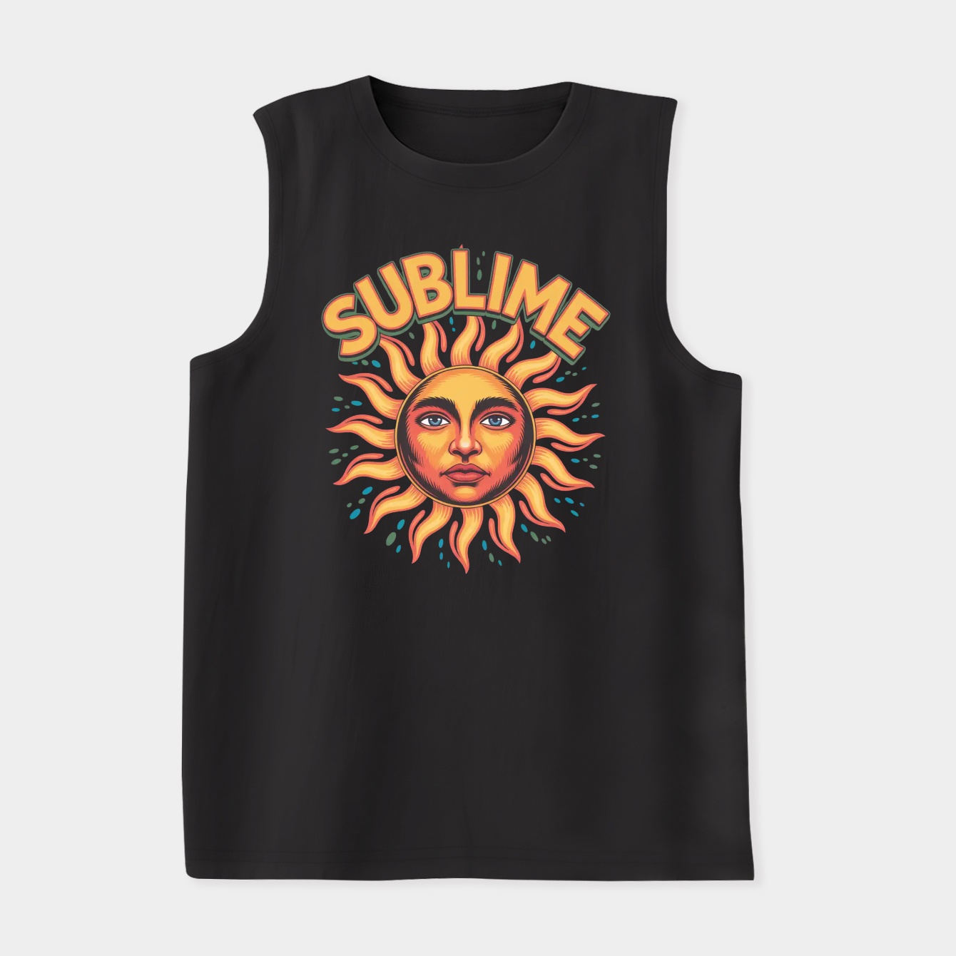 sublime psychedelic sun face Women's Soft Tank Top