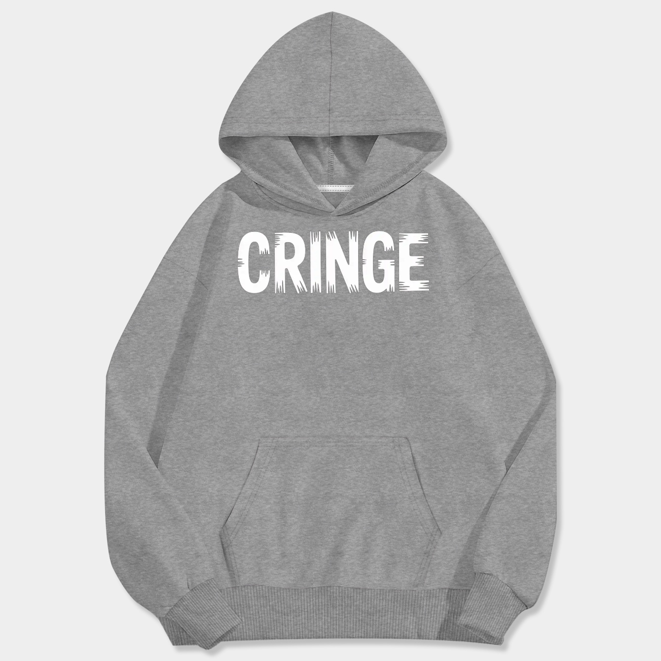 Cringe Bold White Text Design Men's Big & Tall Hoodie
