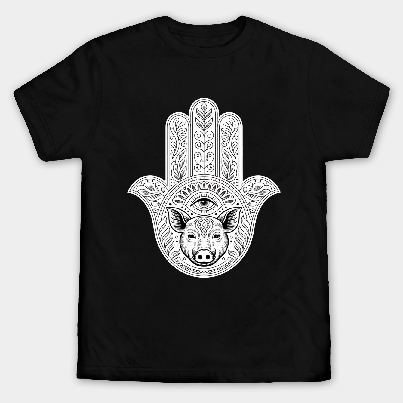 Hamsa Hand Moo Deng Men's Big & Tall T-shirt