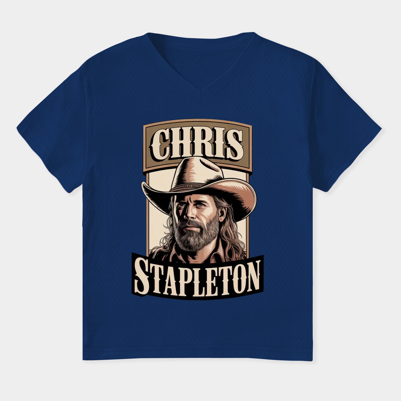 Chris Stapleton Portrait Design Women's Plus Size V-Neck T-Shirt