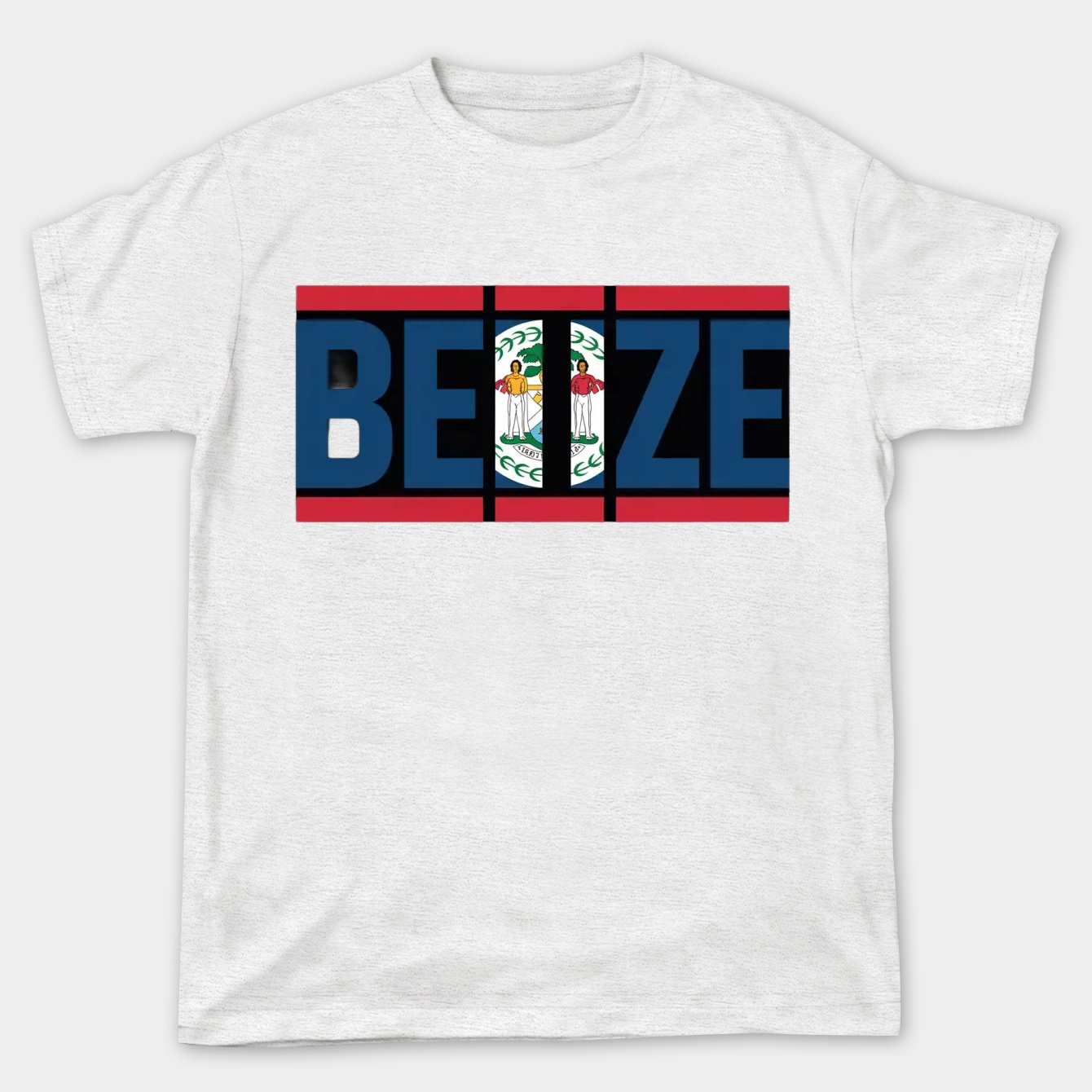 Belize flag stencil Women's Plus Size T-shirt