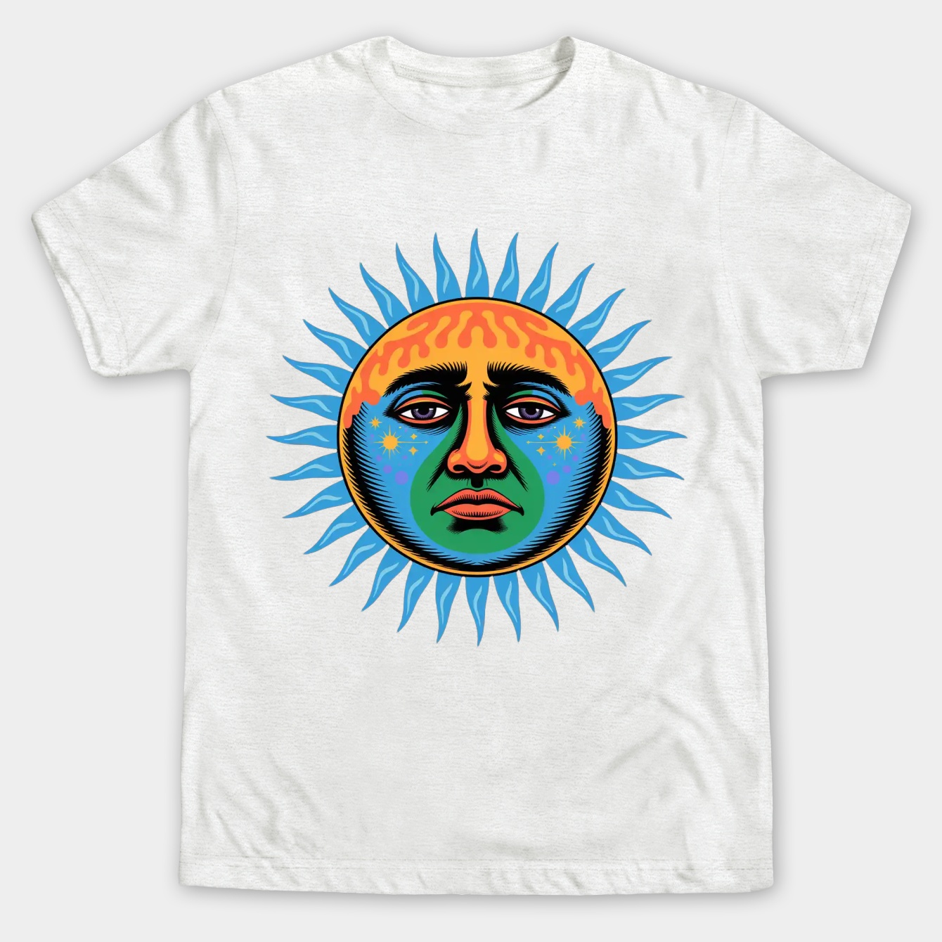 sublime psychedelic sun face Men's Big & Tall T-shirt
