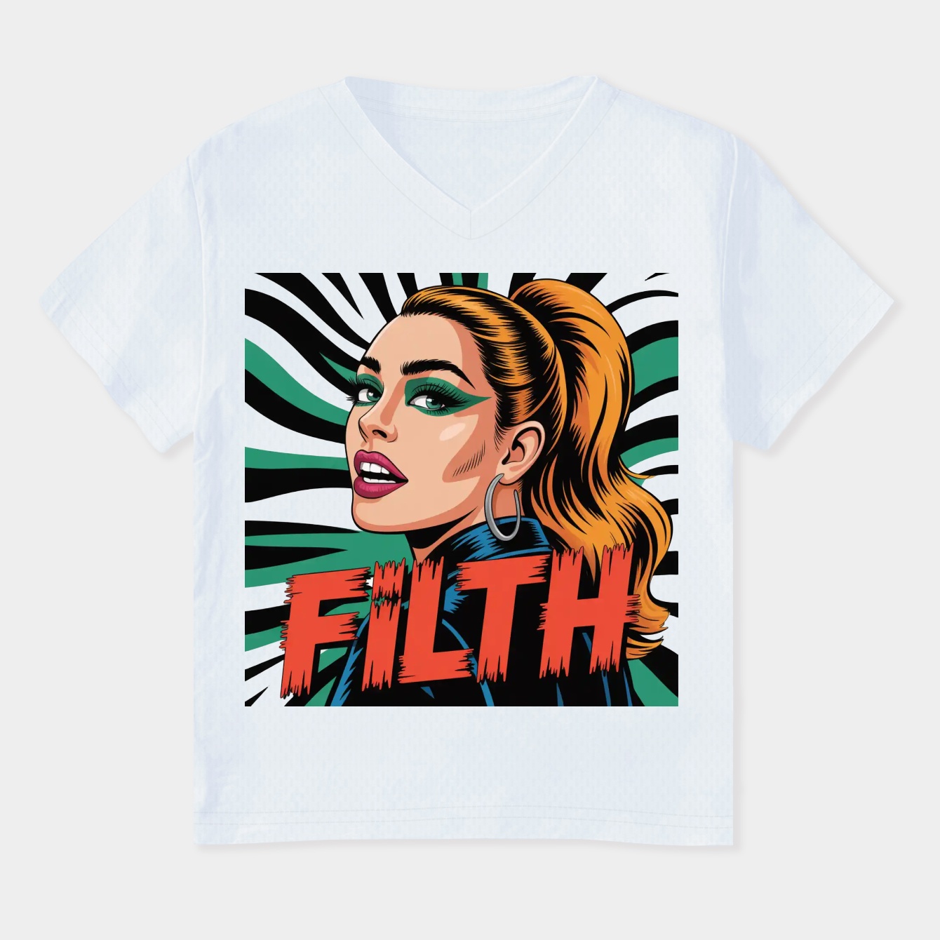 FILTH Women's Plus Size V-Neck T-Shirt