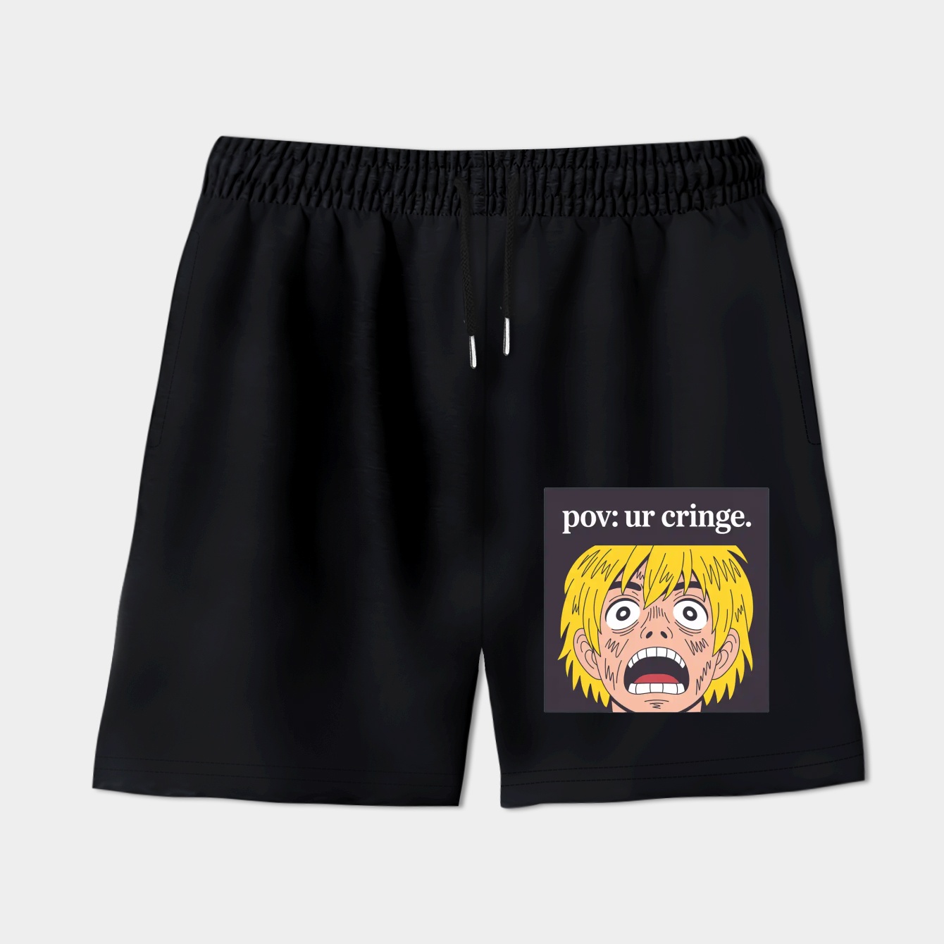 Anime face with 'pov: ur cringe'