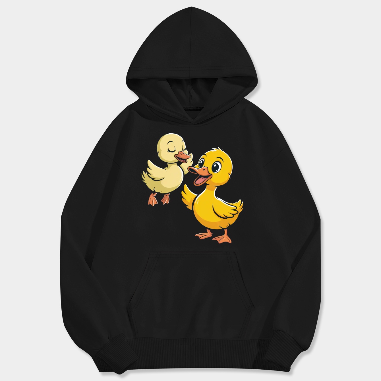 Duckie and Duck: Jumpy Men's Big & Tall Hoodie