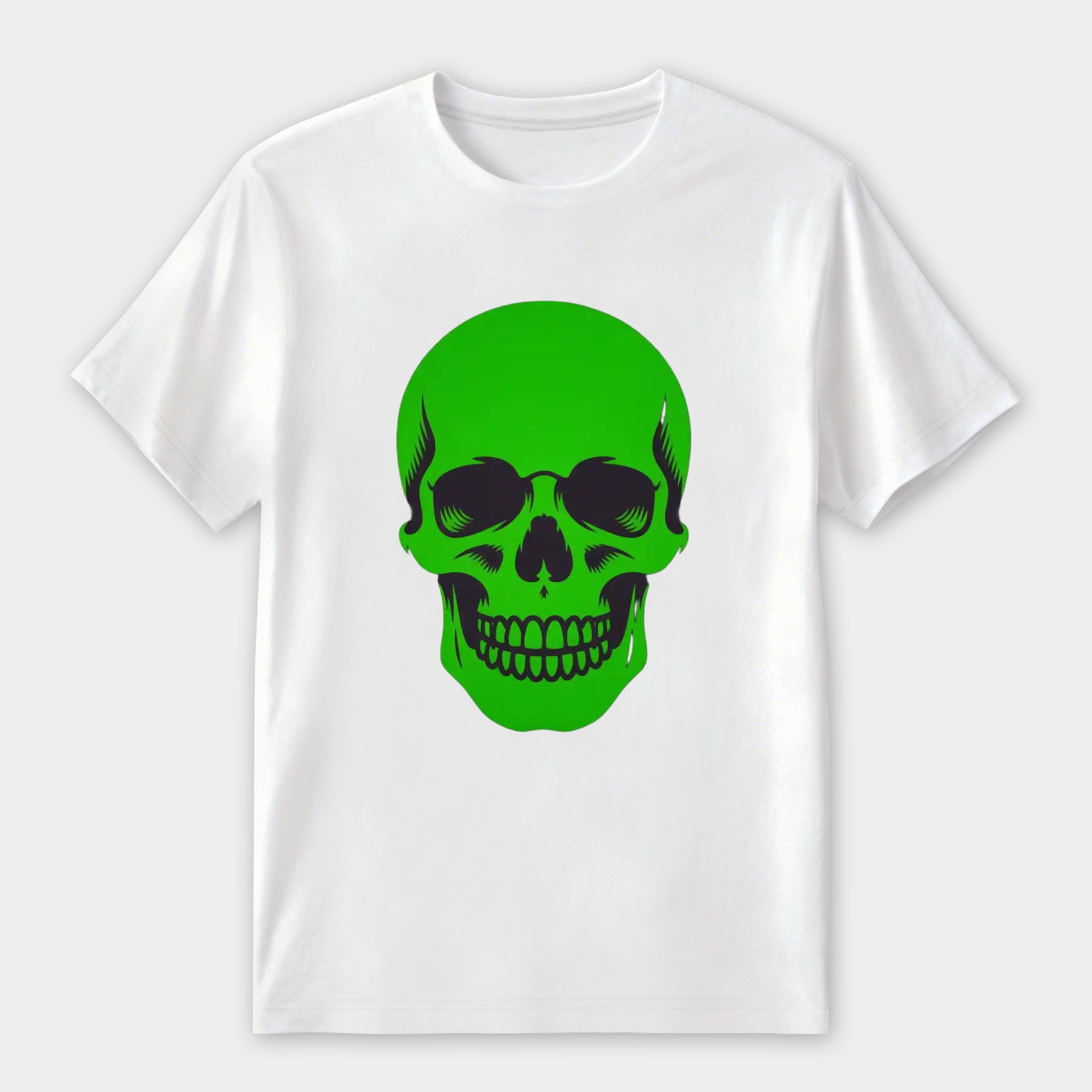 Crimson Ghost Green Solid Skull Women's Premium Soft T-Shirt