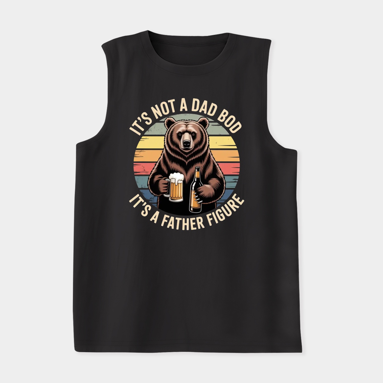 It's Not A Dad BOD It's Father Figure Bear Beer Lover Vintage Retro