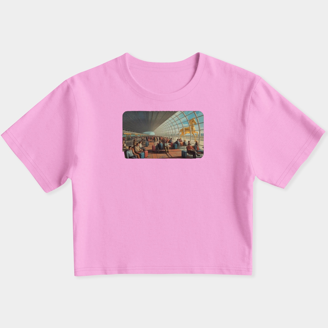 Checking in Women's Slim Fit Baby Tee