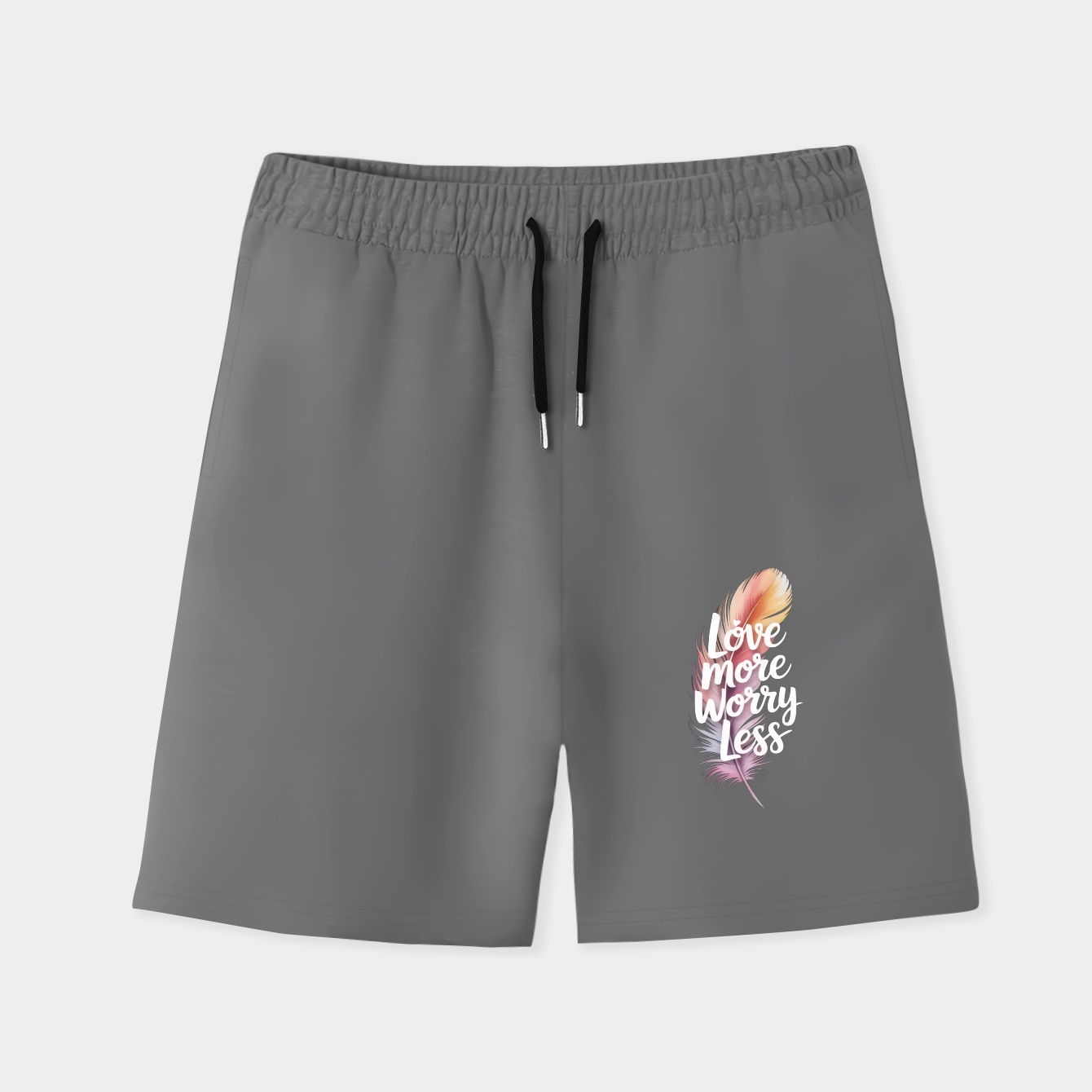 Love More Worry Less Men's Quick-Dry Athletic Shorts