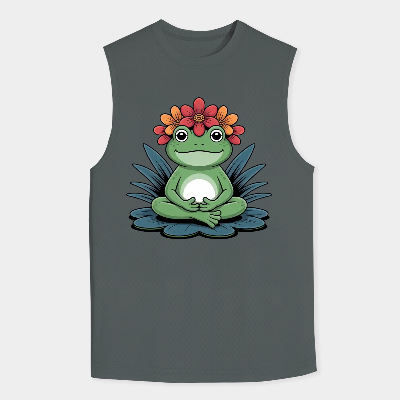 Cool Flower-Crowned Frog Butt Men's Tank Top
