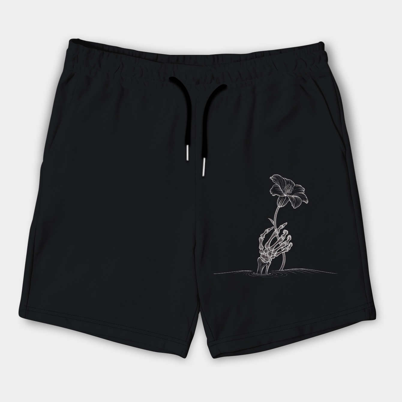 Skeleton hand with flower