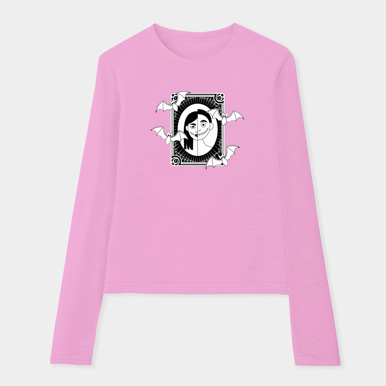 The Nightmare Before Christmas Jack & Sally Split Portrait Women's Soft Long Sleeve T-Shirt