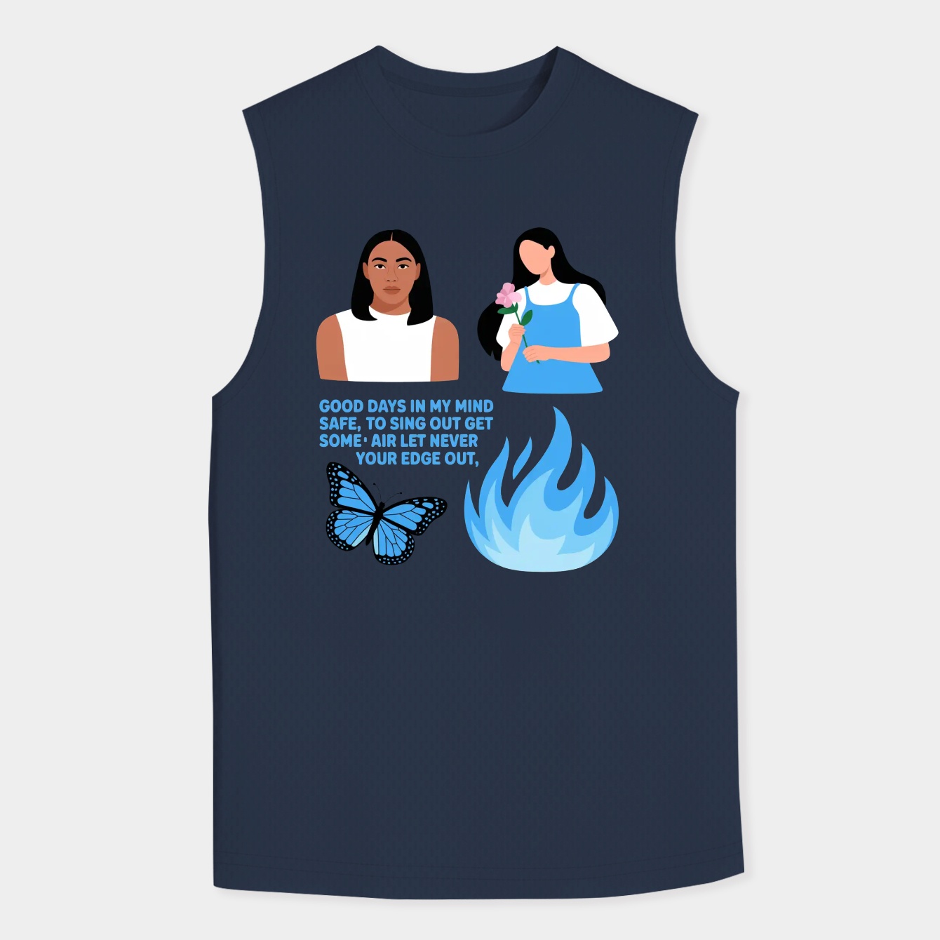 SZA blue set Men's Big & Tall Tank Top