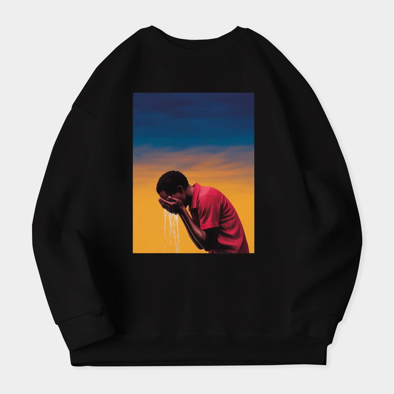 Alpha wann Poster Women's Crewneck Sweatshirt