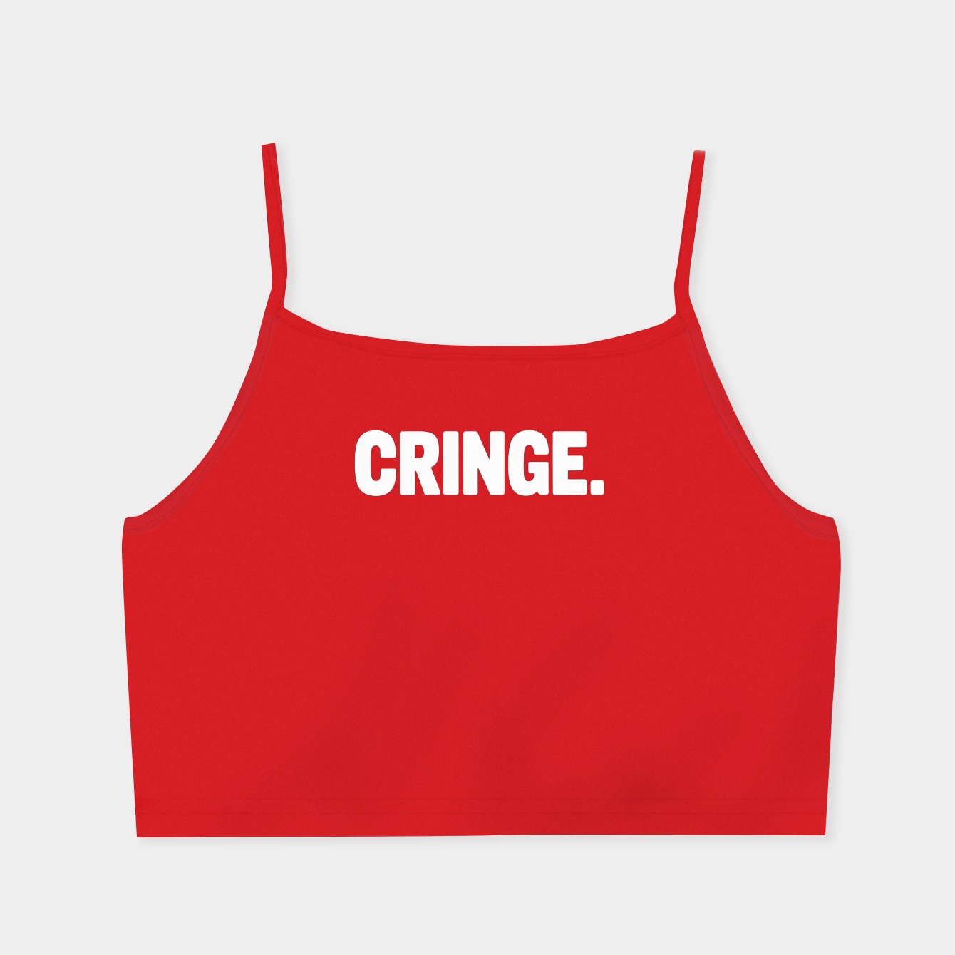 cringe minimalist bold text Women's  Spaghetti Strap Tank Top
