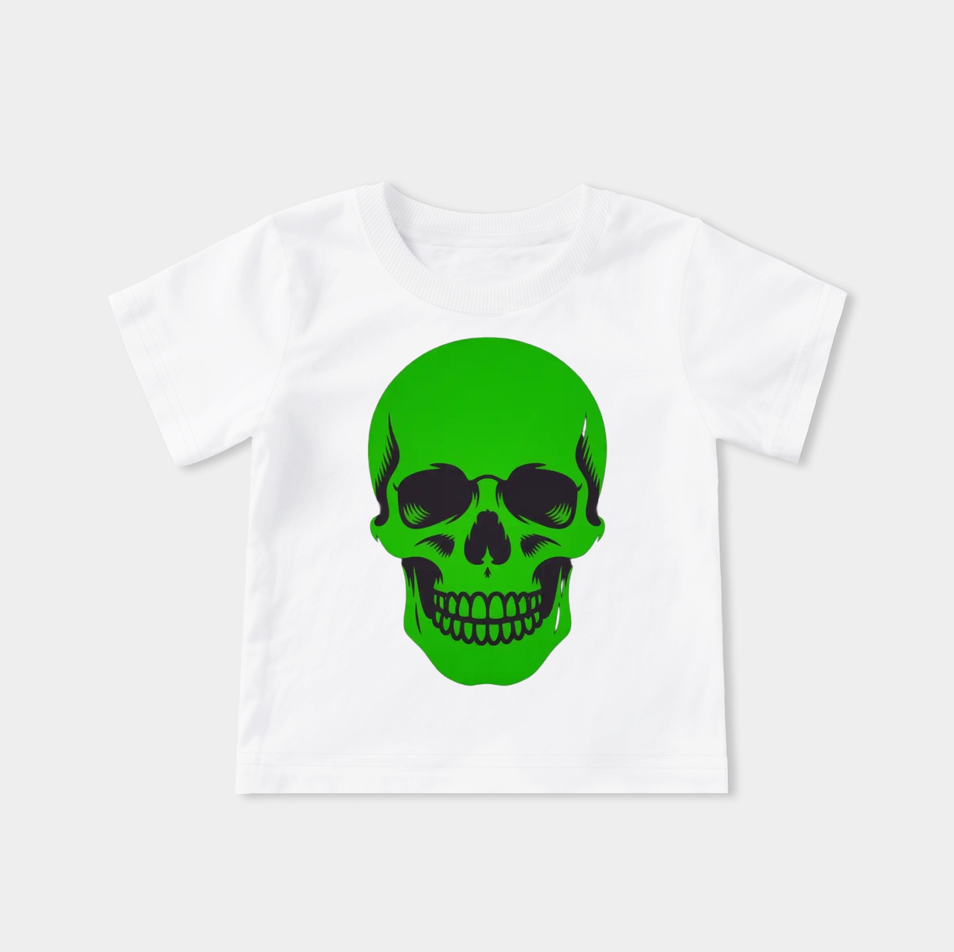 Crimson Ghost Green Solid Skull Youth Classic T-Shirt