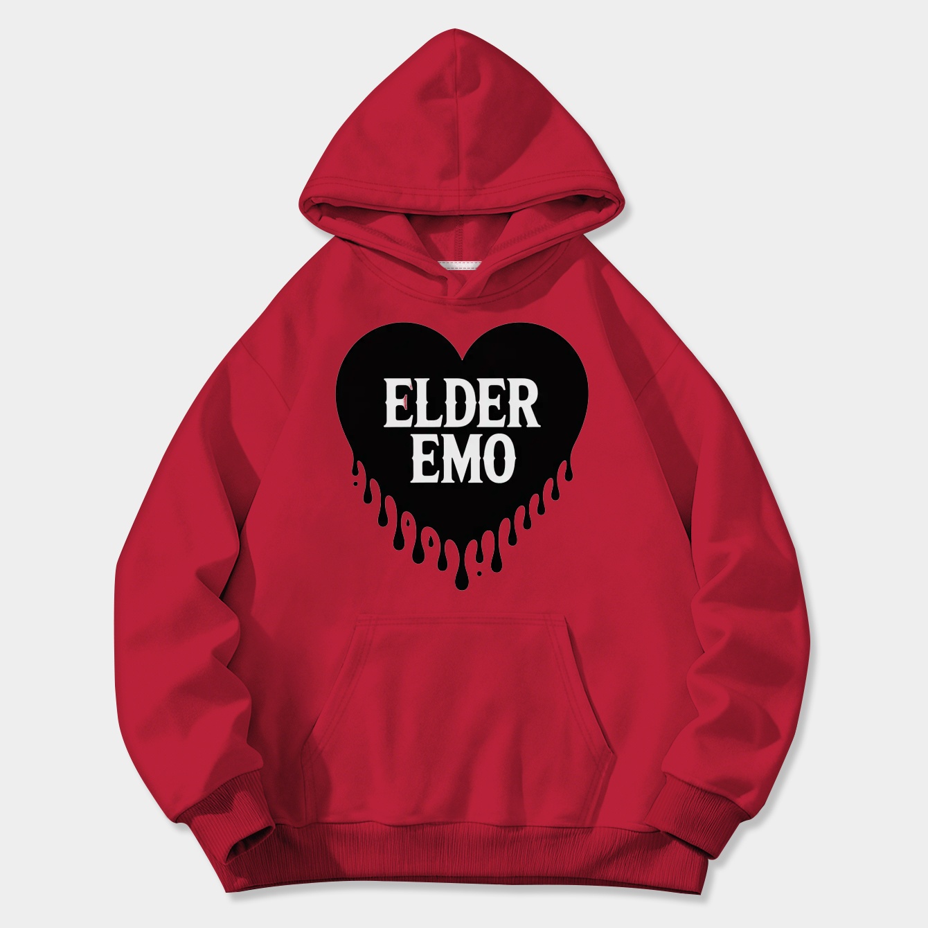 Elder Emo Heart Drip Women's Plus Size Hoodie