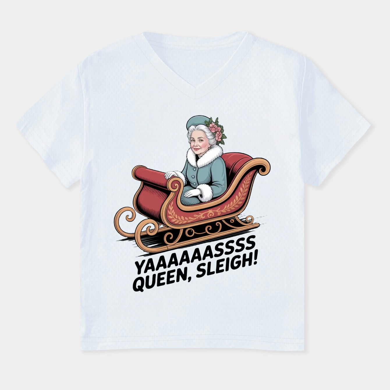 YAAAAASS QUEEN, SLEIGH! Women's Plus Size V-Neck T-Shirt