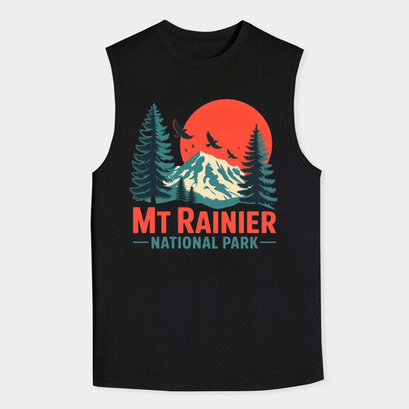 Mount Rainier Mountain Trees Sun Scene