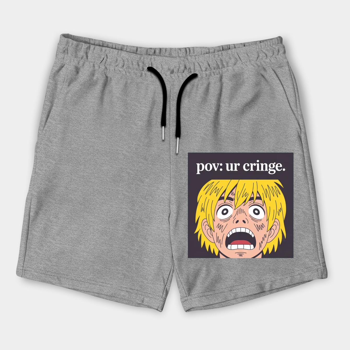 Anime face with 'pov: ur cringe'