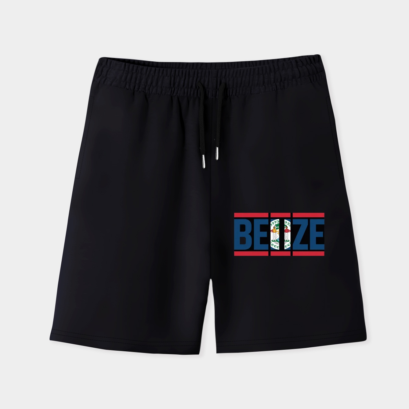 Belize flag stencil Men's Quick-Dry Athletic Shorts