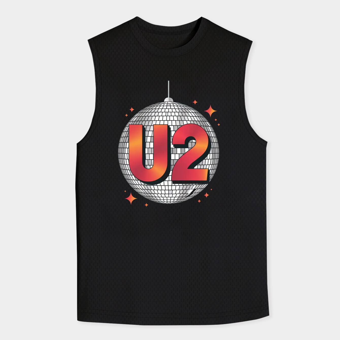U2 Disco Ball Red Men's Tank Top