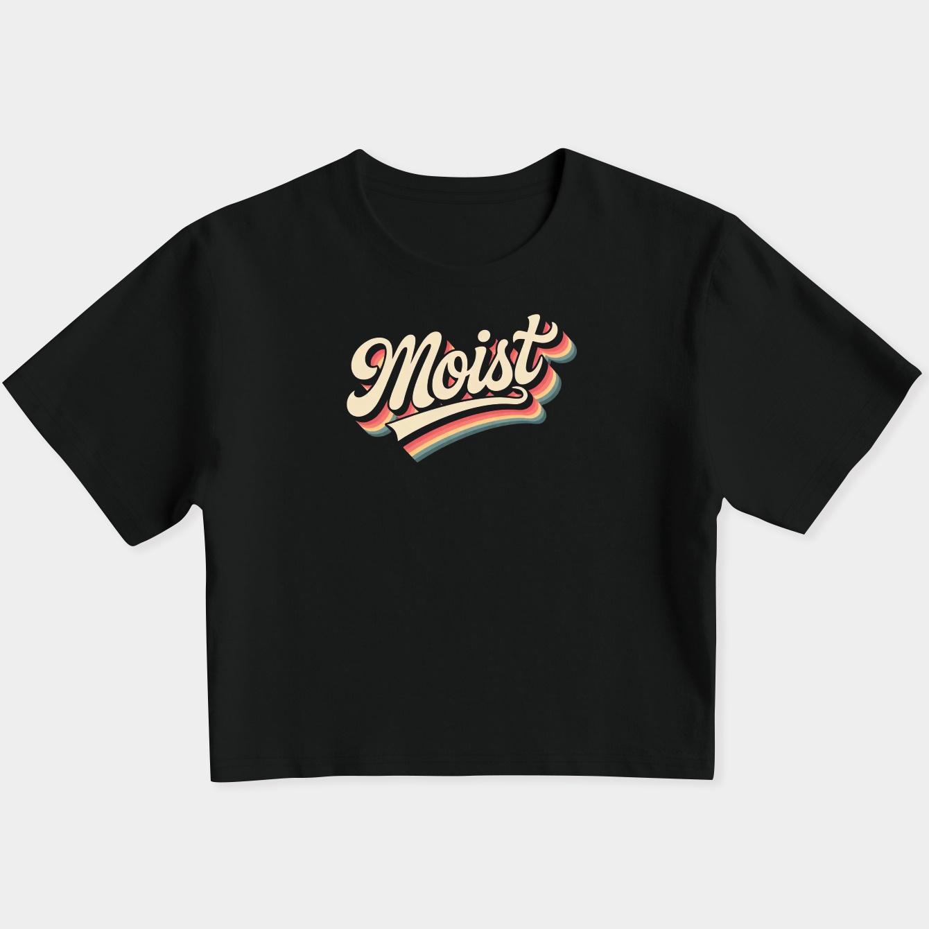 Moist Retro Script Design Women's Slim Fit Baby Tee