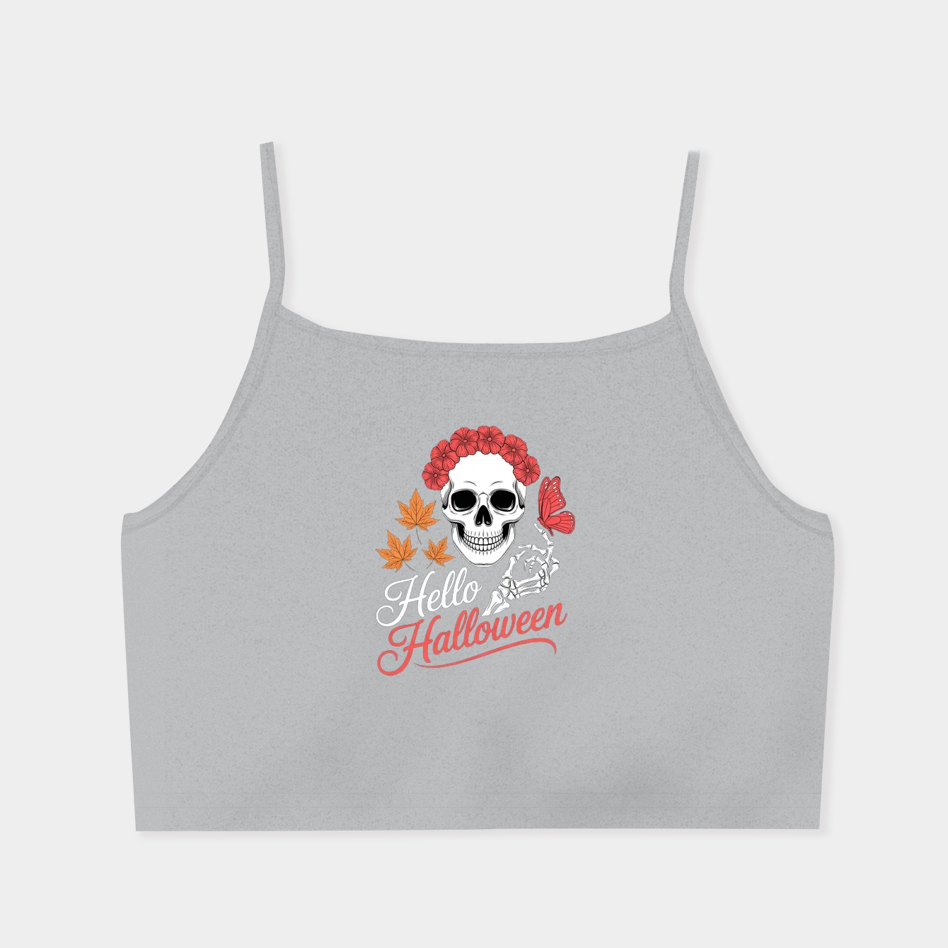 happy skeleton Women's  Spaghetti Strap Tank Top