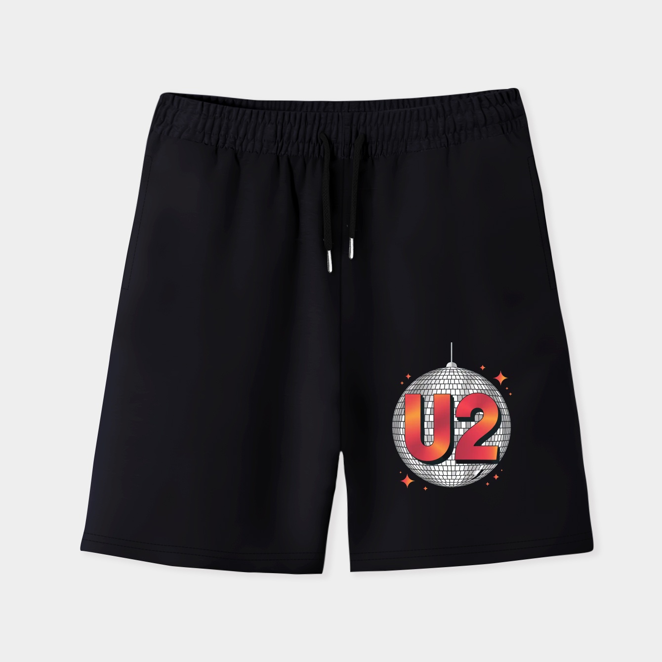 U2 Disco Ball Red Men's Quick-Dry Athletic Shorts