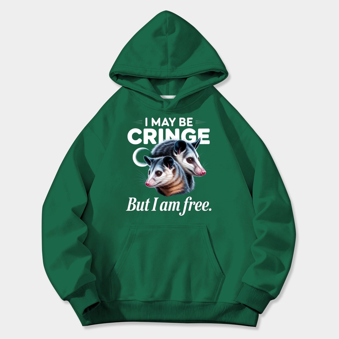 Cringe Possum Meme Women's Plus Size Hoodie