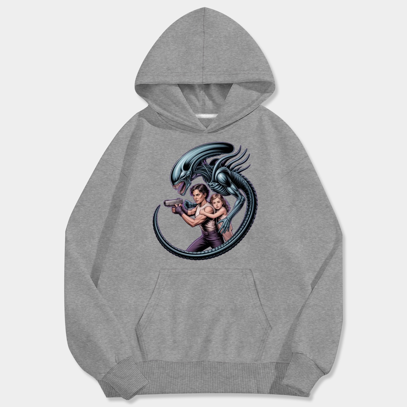 Ripley vs Alien Queen Men's Big & Tall Hoodie