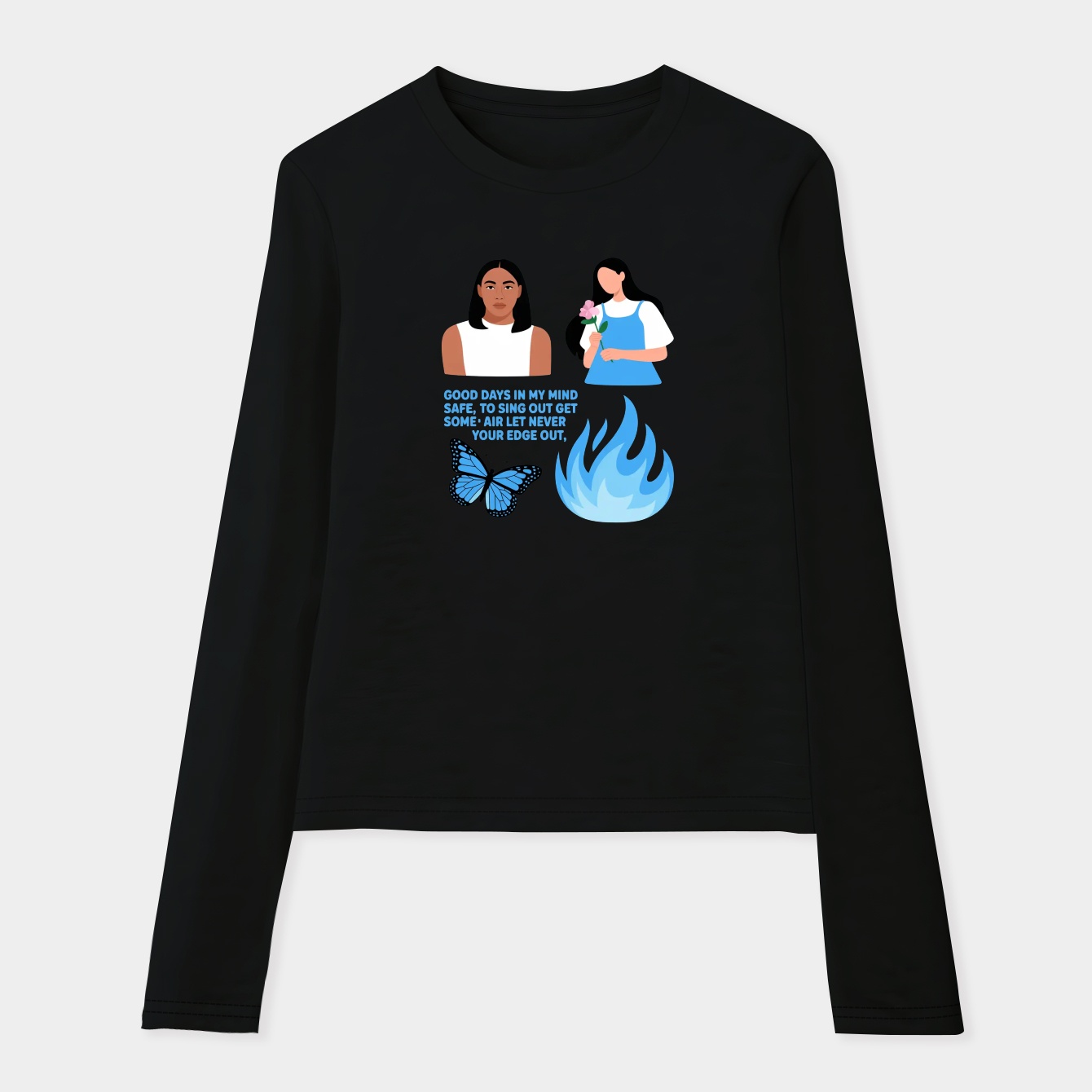 SZA blue set Women's Soft Long Sleeve T-Shirt