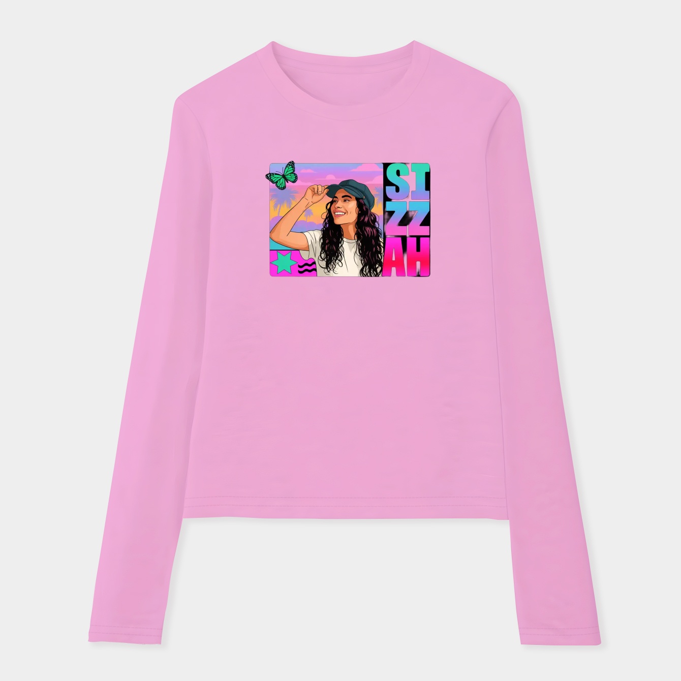 SZA Vibes Smiley Butterfly Women's Soft Long Sleeve T-Shirt