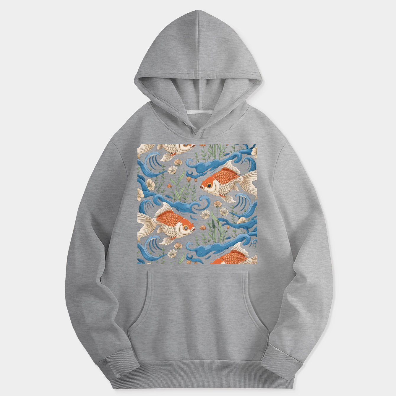 Gold Fish Pattern Women's Hoodie