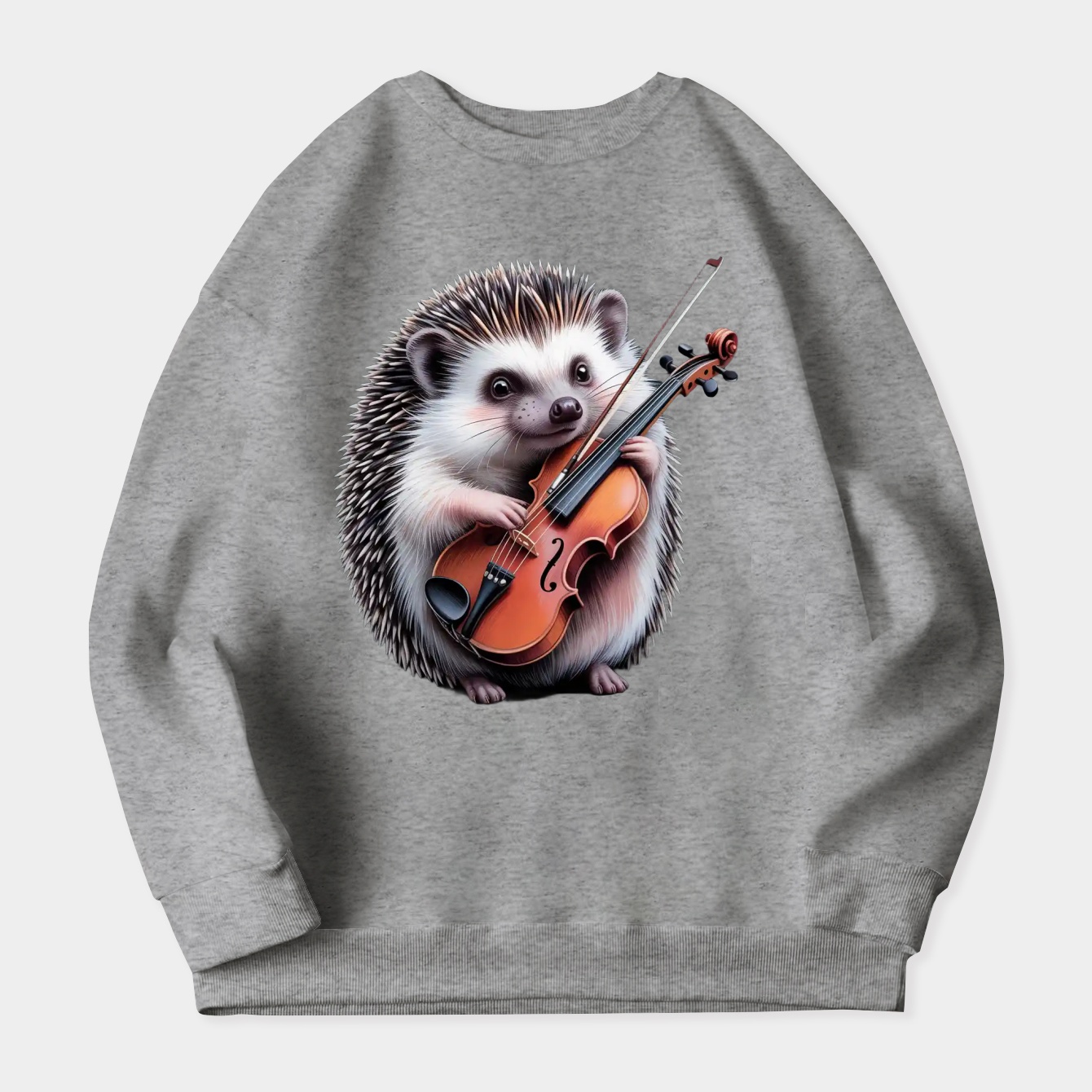 Hedgehog violin player Women's Crewneck Sweatshirt